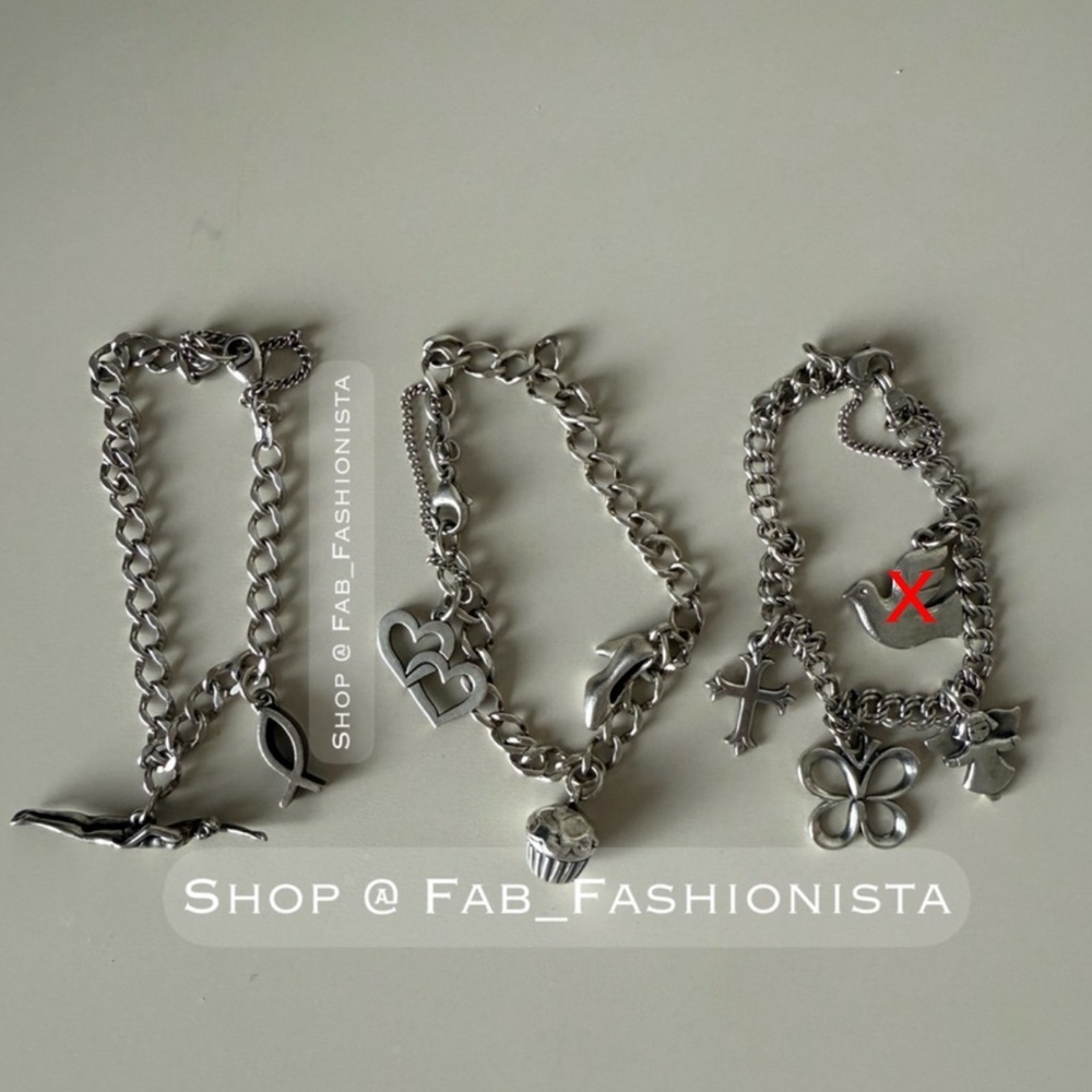 James Avery Retired Charm bracelets angel butterfly cupcake high heel cross